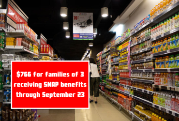 $766 for families of 3 receiving SNAP benefits through September 23