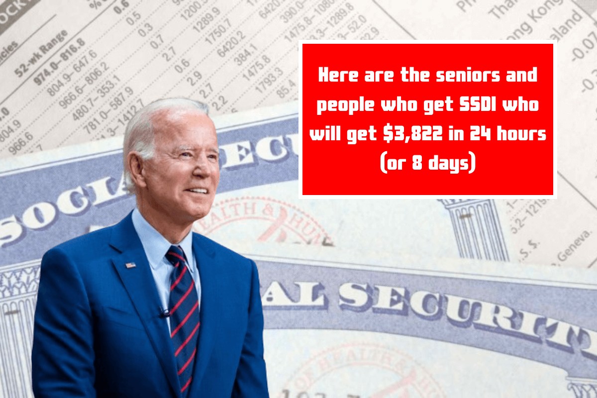 Here are the seniors and people who get SSDI who will get $3,822 in 24 hours (or 8 days)