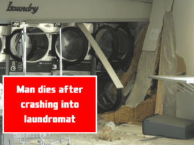 Man dies after crashing into laundromat