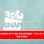 SNAP Payments Up to $535 This September – Full List States Food Stamps