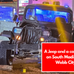 A Jeep and a car crash on South Madison in Webb City