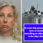 A cruise ship passenger has been arrested for assaulting an elderly victim in the ship's theater