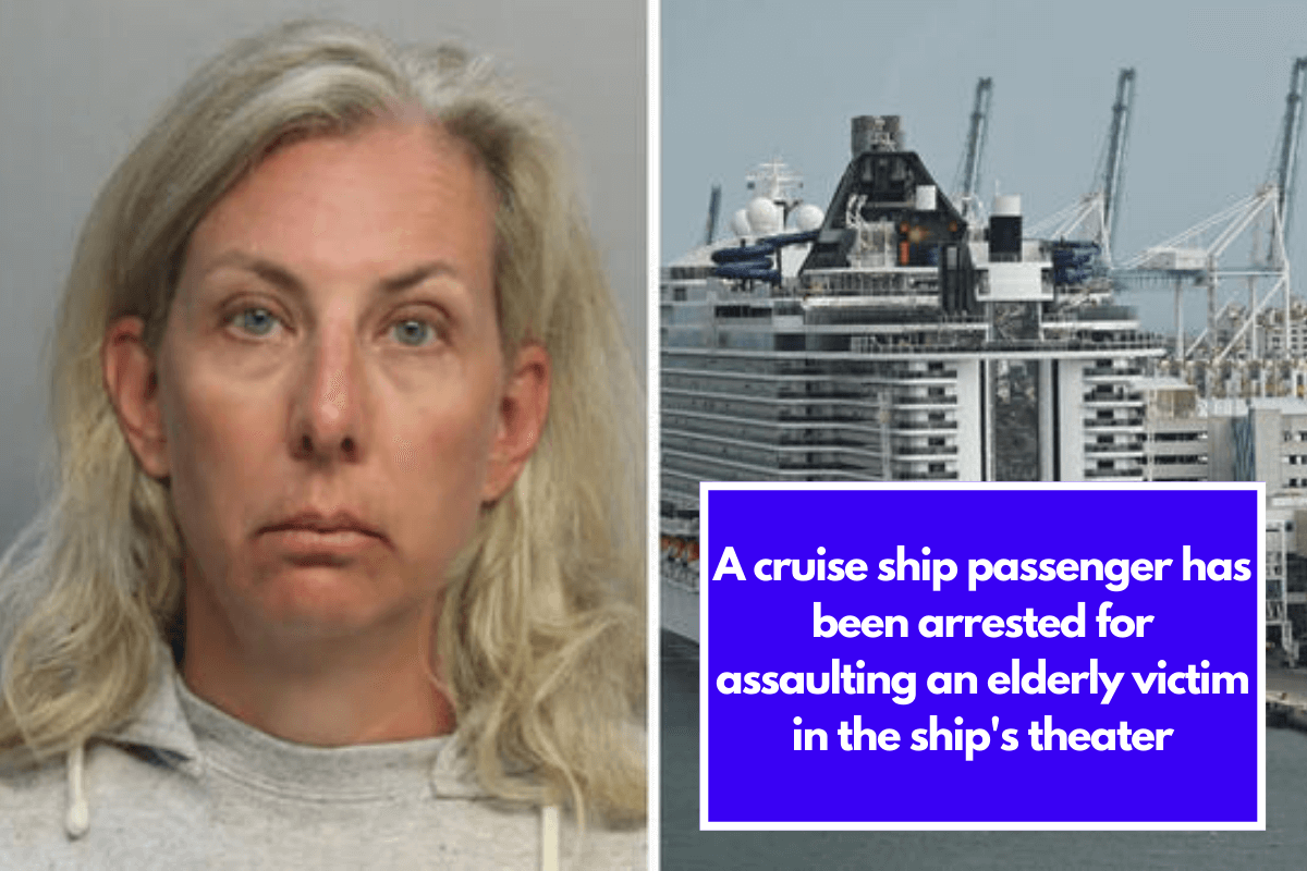 A cruise ship passenger has been arrested for assaulting an elderly victim in the ship's theater