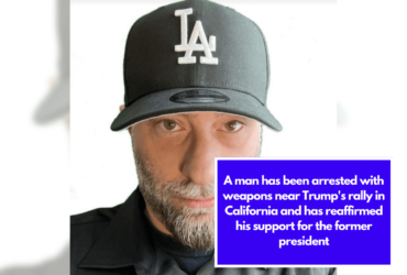 A man has been arrested with weapons near Trump's rally in California and has reaffirmed his support for the former president