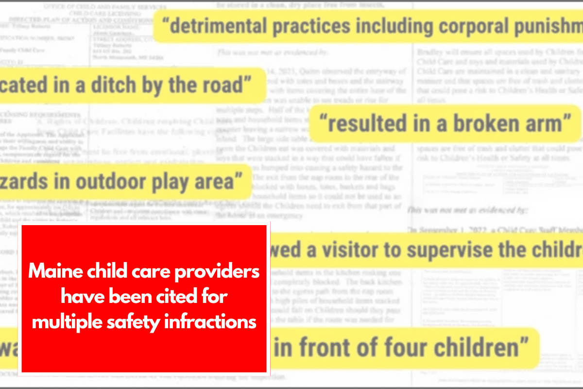 Maine child care providers have been cited for multiple safety infractions