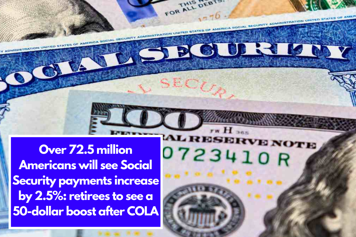 Over 72.5 million Americans will see Social Security payments increase by 2.5%: retirees to see a 50-dollar boost after COLA