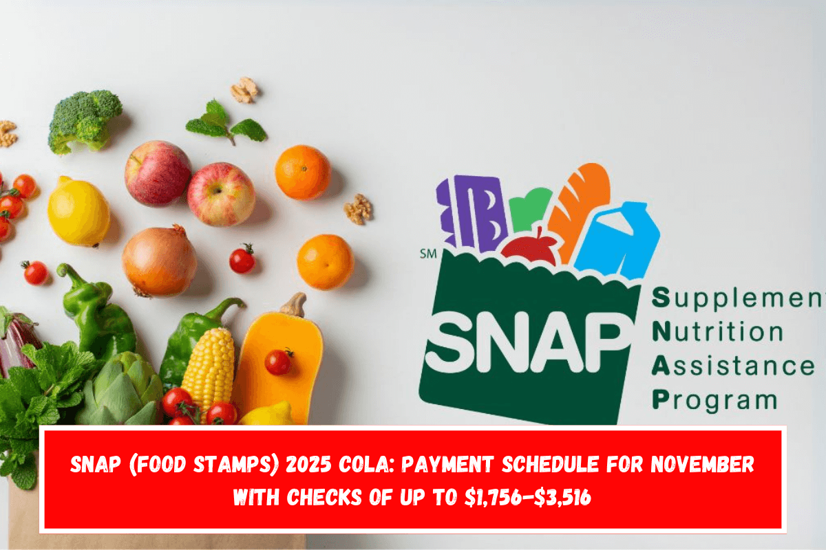 SNAP (Food Stamps) 2025 COLA Payment Schedule for November with Checks