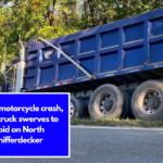 Serious motorcycle crash, dump truck swerves to avoid on North Schiffer decker