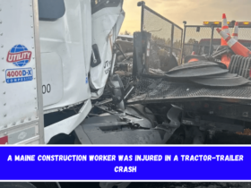 A Maine construction worker was injured in a tractor-trailer crash