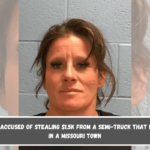 A woman is accused of stealing $1.5K from a semi-truck that was parked in a Missouri town