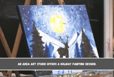 An area art studio offers a holiday painting session.