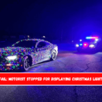 Festive fail Motorist stopped for displaying Christmas lights on car