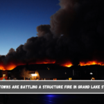 Four towns are battling a structure fire in Grand Lake Stream