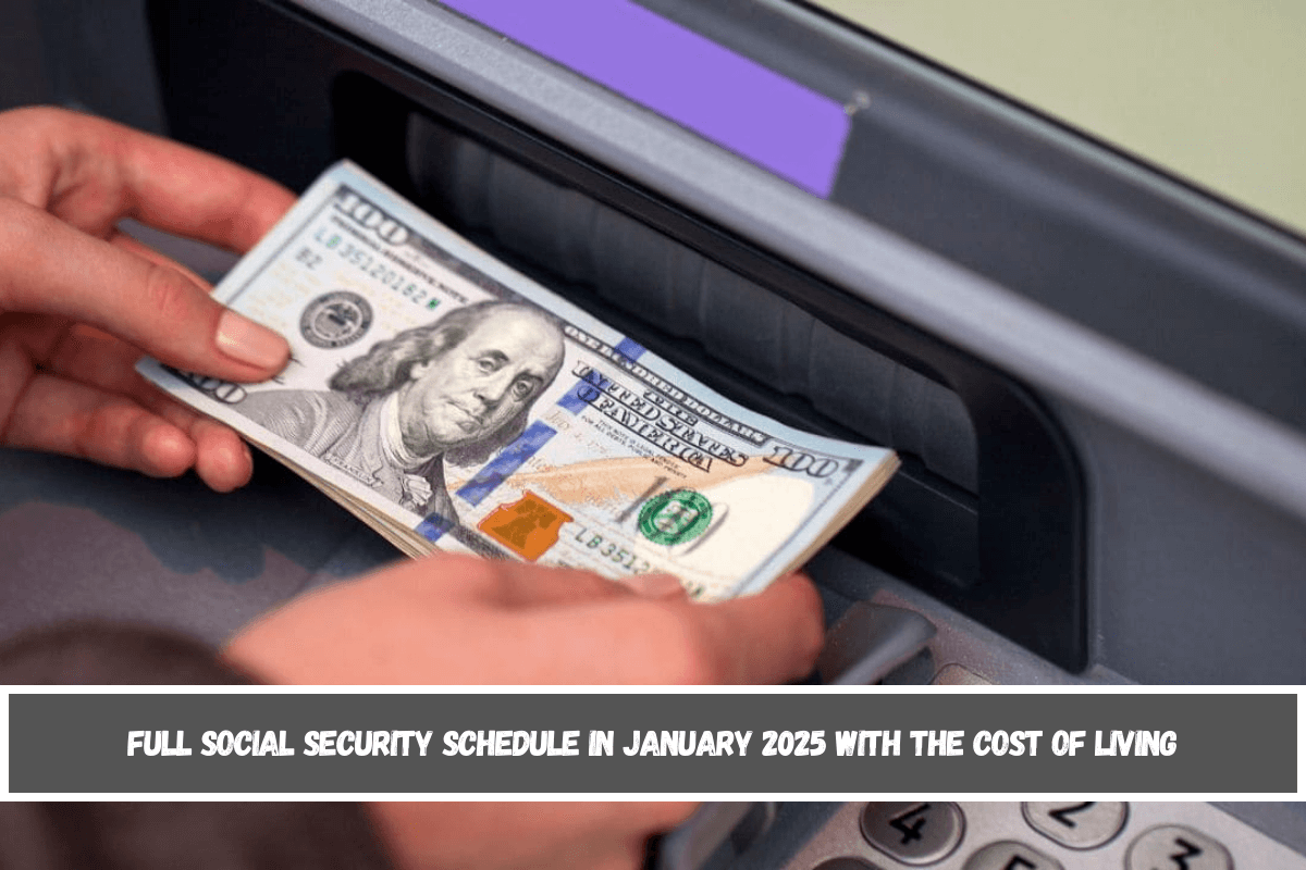 Full Social Security schedule in January 2025 with the cost of living