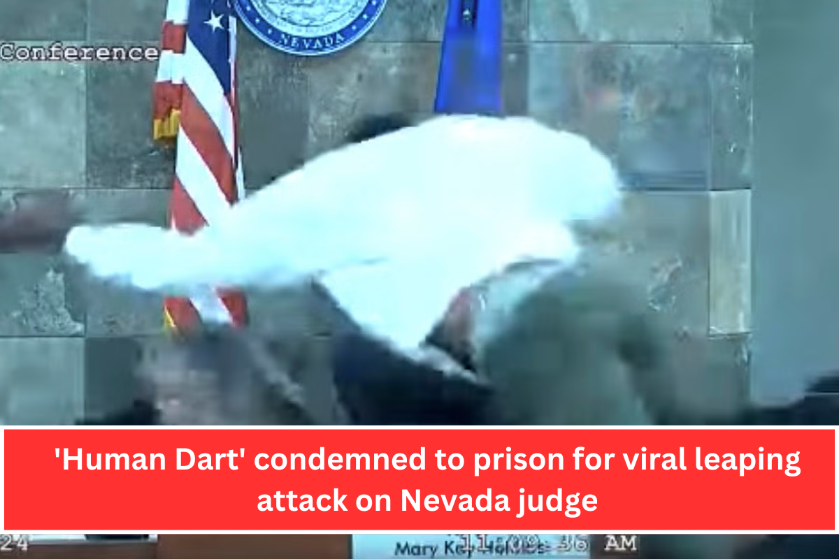 'Human Dart' condemned to prison for viral leaping attack on Nevada judge