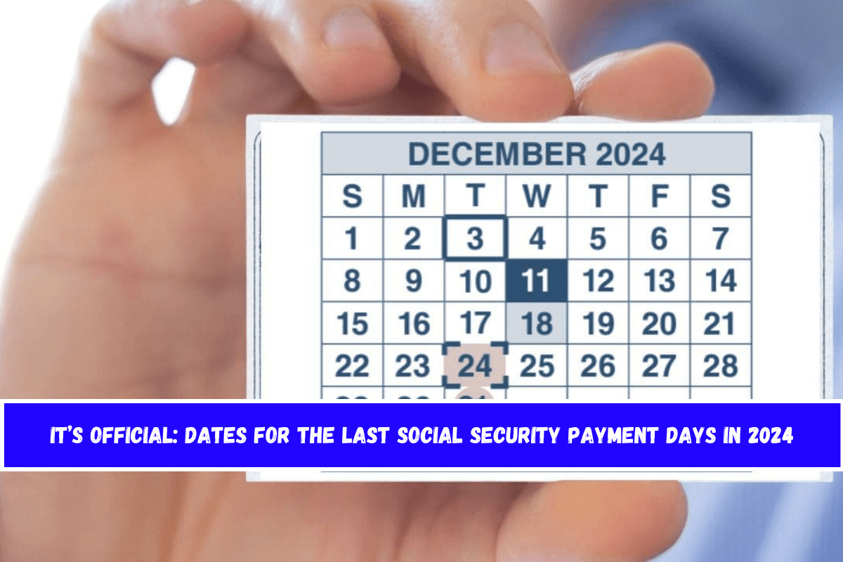 It’s official dates for the last Social Security payment days in 2024