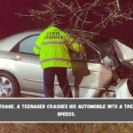 Near Carthage, a teenager crashes his automobile into a tree at fast speeds.