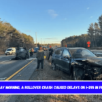 On Monday morning, a rollover crash caused delays on I-295 in Freeport