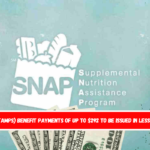 SNAP (Food Stamps) benefit payments of up to $292 to be issued in less than 10 days