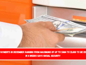 SSI payments in December ranging from maximums of up to $484 to $1,450 to be issued in 4 weeks says Social Security